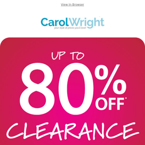 Savings Alert! Up to 80% off Clearance!