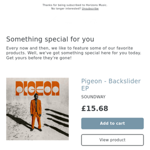 NEW! Pigeon - Backslider EP