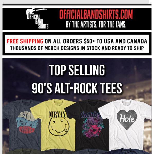🤩 The 90's rock t-shirts you need in your life