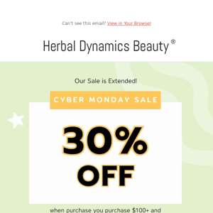 CYBER MONDAY SALE is Extended!