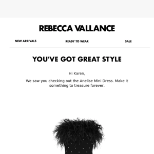 Rebecca Vallance, your Rebecca Vallance Anelise Mini Dress is selling out quickly
