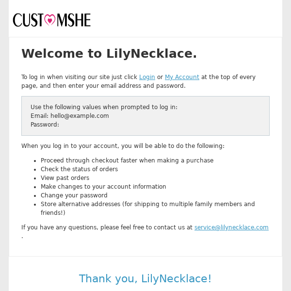 Welcome, Lily Necklace!