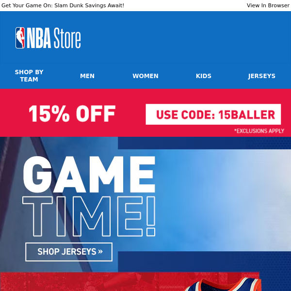 Game Time Gear: 15% Off Official NBA Jerseys & More!