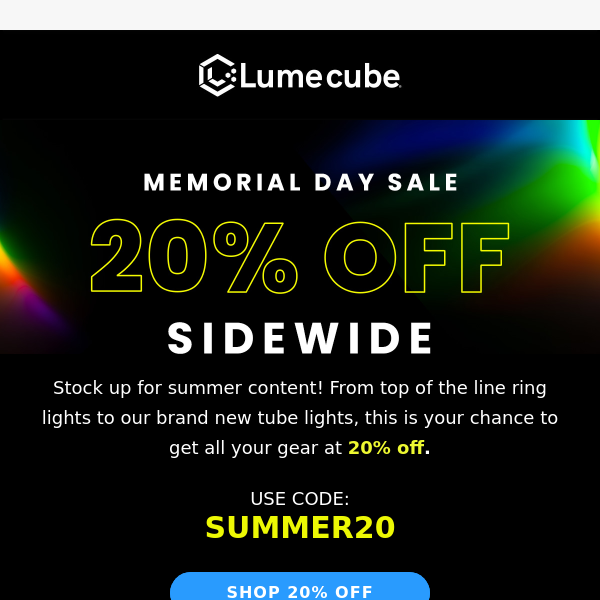 20% OFF SITEWIDE 🎉