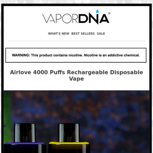 The new hottest disposable on the market is here --- Airlove is a 4000 puffs disposable vape!