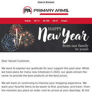 Happy New Year from Primary Arms​