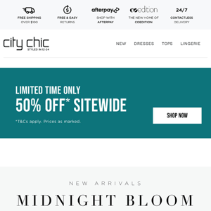 New Arrivals | Midnight Bloom + 50% Off* Sitewide