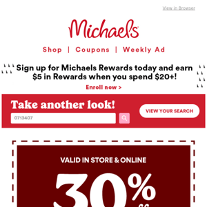 Want to earn an instant 25% off coupon? 🤑 Sign up for texts and save now →  - Michaels Stores