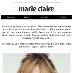 Welcome to Marie Claire!