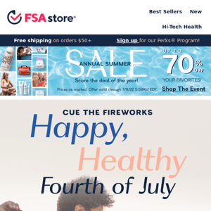 Happy, healthy Fourth of July from FSA Store!