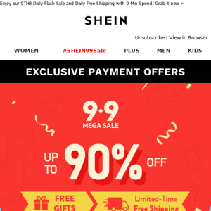 ✨#SHEIN99sale ✨ Deep Discounted Deals of UP TO 90% OFF! 🔥       