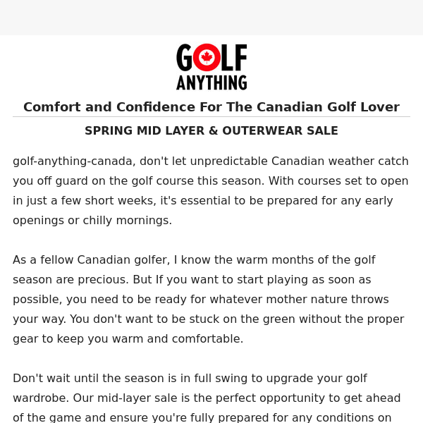 Golf Season is Almost Here: Shop The Mid Layer & Outerwear sale now