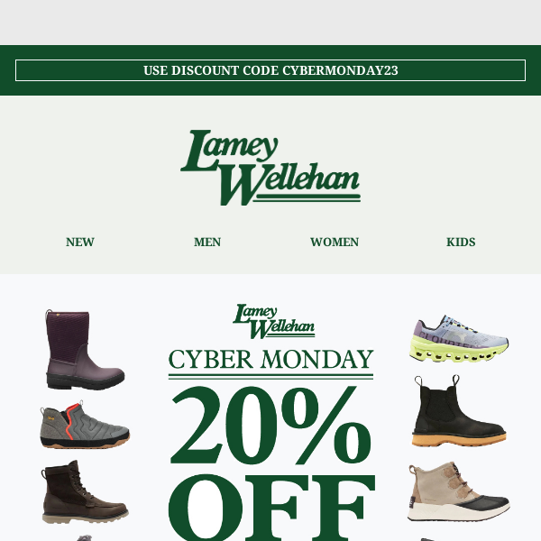 Cyber Monday Sale at LWShoes.com