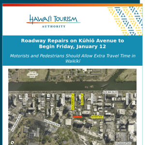 Roadway Repairs on Kūhiō Avenue to Begin Friday, January 12