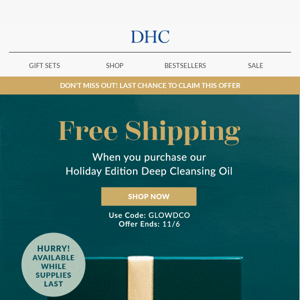 Last Day for Free Shipping on Deep Cleansing Oil!