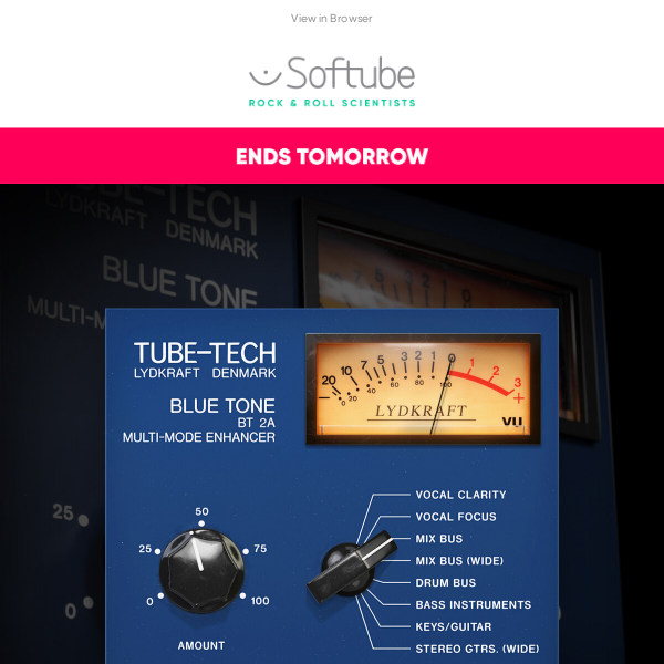 Ending: Blue Tone intro offer & more Tube-Tech savings. 💙