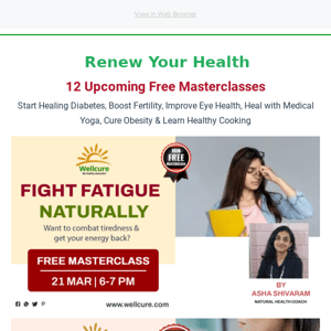 🌻 12 Free Health Masterclasses this month