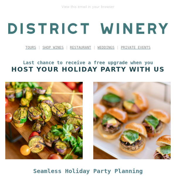 Host Your Holiday Party With Us 🥂