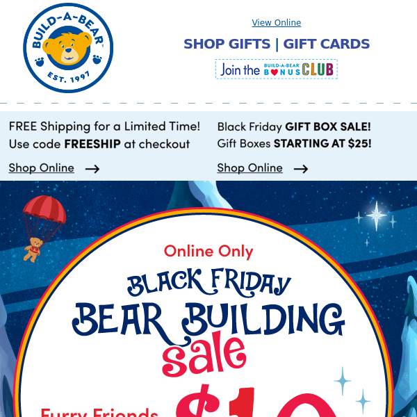 Don't Miss $10 Black Friday Deals! - Build-A-Bear Workshop