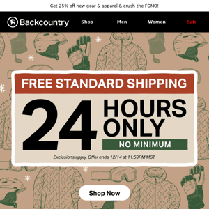 Today only: free standard shipping