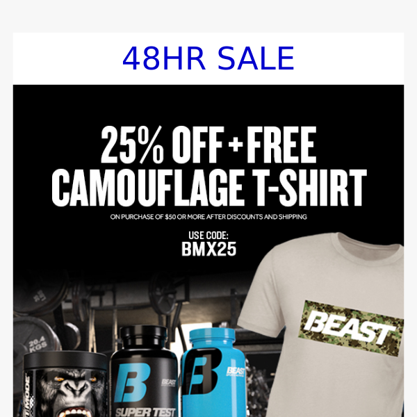 48HR SALE: 25% Off + Free Digi-Camo Shirt