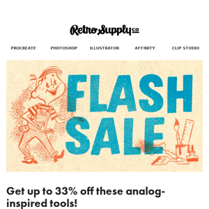 [FLASH SALE] Analog Brushes, Textures, and Fonts