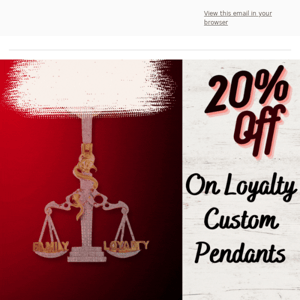 Its a steal, 20%OFF on the Loyalty Pendant Collection😍