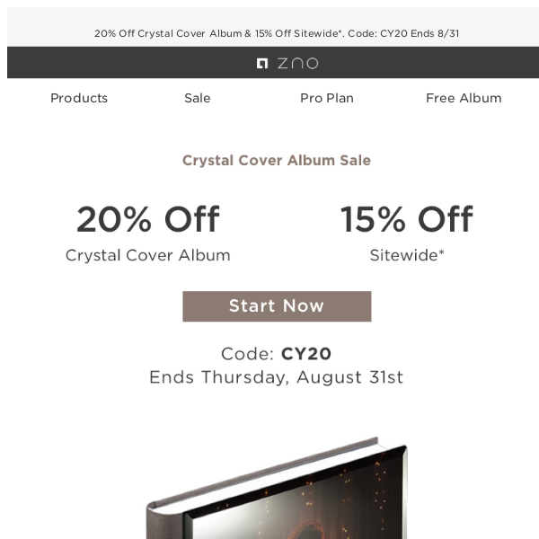 Extraordinary Offer! Take 20% Off Crystal Cover Album!