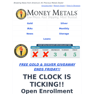 Only 55 Hours Left to WIN a Gold Eagle Coin...