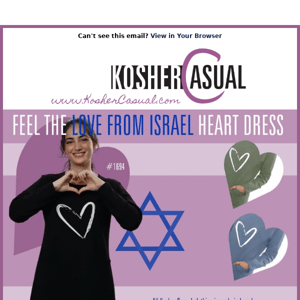 💝 Love From Israel Heart Dress - Kosher Casual!