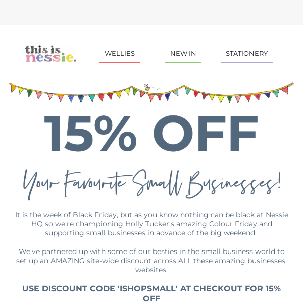 15% OFF Your Favourite SMALL businesses ✨