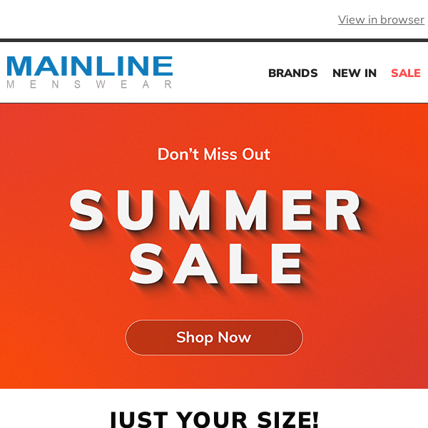 Mainline sale menswear sale