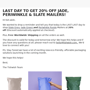 SALE EXTENDED - 20% OFF - LAST DAY!