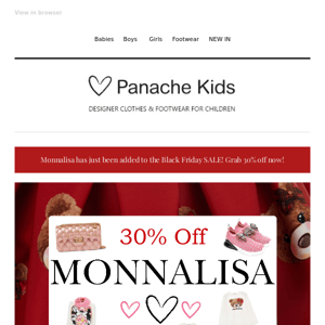 30% Off Monnalisa 💖