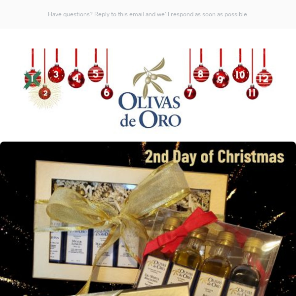 Olivas de Oro 12 Days of Christmas - Day 2
