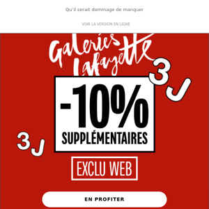 3J : -10% supplémentaires en exclu web 🤩