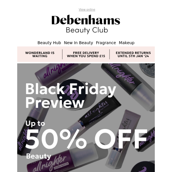 Debenhams discount fragrance sale