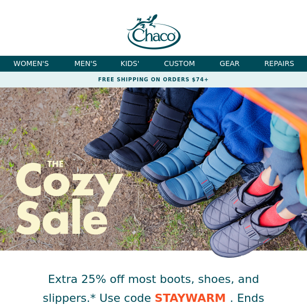 Last day! Take extra 25% off all cozy styles