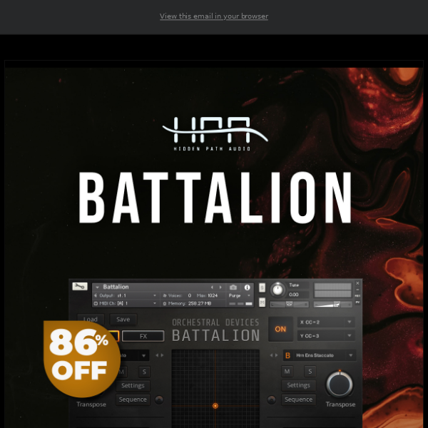 💰 Steal of the Week: 86% Off Battalion by Hidden Path Audio - Save $300!