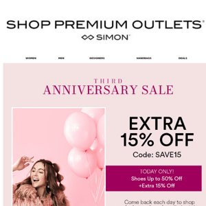 Anniversary Sale is HERE! Extra 15% Off SHOES.