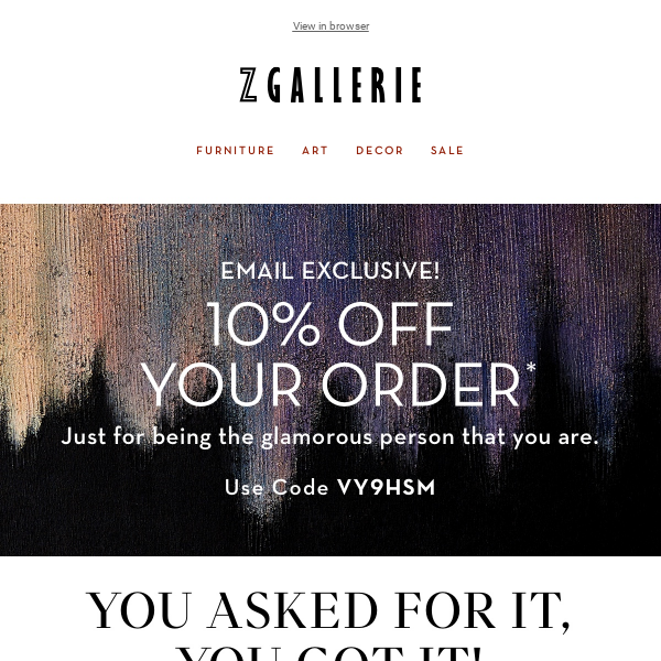 Exclusive To You! Take 10% Off Your Purchase