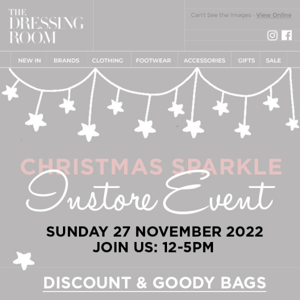 SAVE THE DATE: Christmas Sparkle Instore Event - Sunday 27th November!