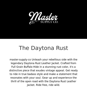 🤠  Master Supply Co Ride with Attitude: Command the Road with the Daytona Rust - Don't Miss Out!