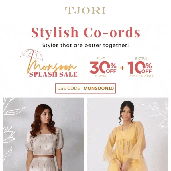 Season's Most Loved Co-ords | ☔️ Monsoon Special 30% off* 😎