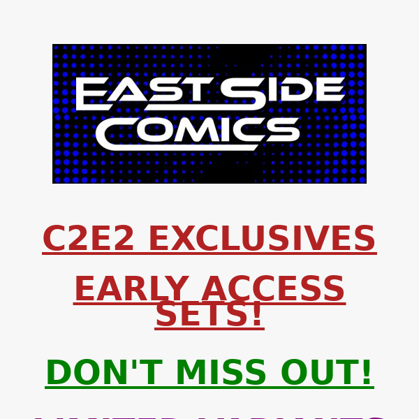 🔥 C2E2 EXCLUSIVES EARLY ACCESS IS HERE!🔥 LIMITED SETS:  PREDATOR #1 RAHZZAH VIRGIN & DAREDEVIL #1 MAER 🔥PRE-SALE WEDNESDAY (8/03) at 5PM (ET)/2PM (PT)