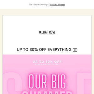 UP TO 80% OFF EVERYTHING 🤑💖
