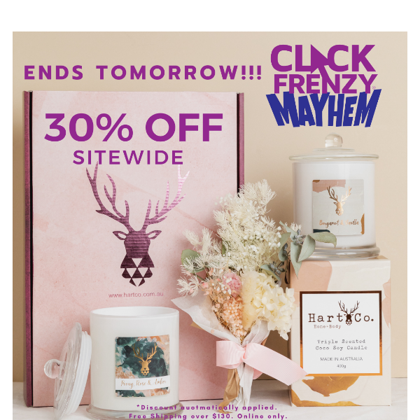 Our Click Frenzy Sale Ends Tomorrow! 🔥