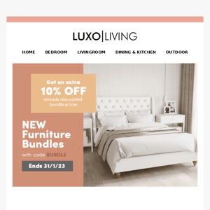 📦 Save an extra 10% on already discounted furniture bundles!