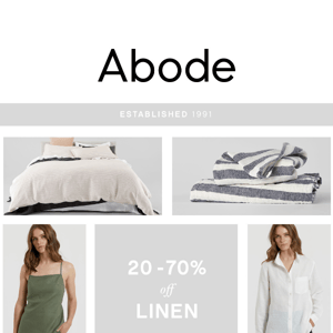 Linen on Sale  - 20 - 70% OFF