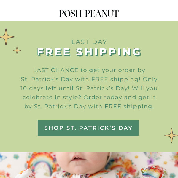 Last Day FREE Shipping For St. Patty's ⏰